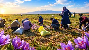 آغاز برداشت طلای سرخ در تربت&zwnj;جام؛ پیش&zwnj;بینی ۱۶.۵ تن زعفران خشک