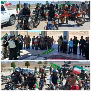 رژه موتوری هنرمندان بسیجی کانون بسیج هنرمندان شهرستان بجستان در اولین روز هفته دفاع مقدس