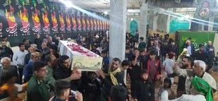 استقبال با شکوه مردم بندر عامری از شهید گمنام