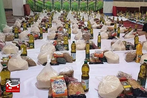 تهیه و توزیع ۶۰ بسته معیشتی بمناسبت ماه مبارک رمضان و ایام نوروز