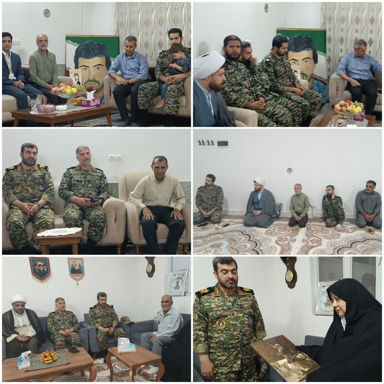 دیدار سردار فرمانی و سرهنگ پاسدار حسینی با خانواده شهدای  شکوری و شادکام