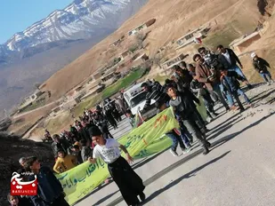 راهپیمایی ۲۲ بهمن در روستای آبیدک