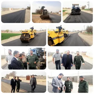 بازدید فرمانده سپاه و فرماندار پیشوا از روند پروژه آسفالت جاده روستای طارندین