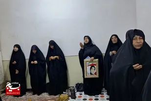 دیدار خواهران بسیجی با خانواده شهید در گناوه