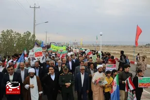 حضور باشکوه مردم بخش ساحلی دلوار در راهپیمایی ۲۲ بهمن