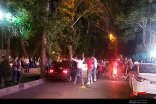 جشن پیروزی تیم ملی فوتبال ایران در ملایر