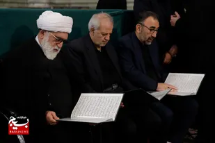 آیین هفتمین روز شهادت شهید جمهور در حرم مطهر رضوی+تصاویر