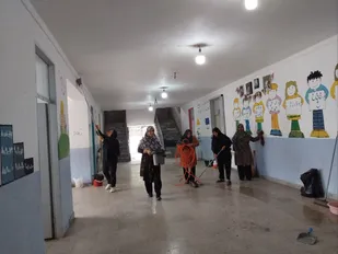 اجرای اردوی جهادی بهسازی مدرسه همزمان با رزمایش &laquo;جهادگران فاطمی ۶&raquo;