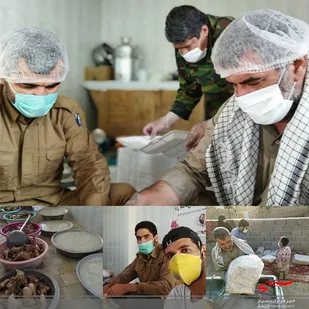 پخت غذای گرم برای زلزله زدگان شهرستان گرمه