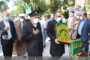 مراسم استقبال از خدام حرم مطهر رضوی (ع) در شهرستان نظرآباد