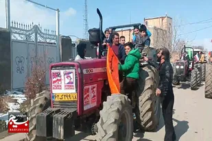 رژه تراکتوری اهالی ولایتمدار روستای لامیان در روز جهانی قدس