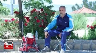 جانباز با نشاط بجنوردی با ورزش کوهنوردی