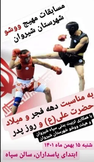 برگزاری مسابقات ووشو در شیروان به مناسبت دهه فجر