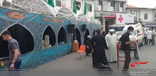 برپایی موکب شهدای روحانیت در قائم شهر