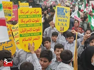 اعلام انزجار تنکابنی&zwnj;ها از استکبار جهانی + تصاویر