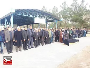 تشییع پیکر مادر شهید عرفان مرتضوی در ممقان