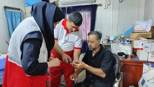 راه&zwnj;اندازی درمانگاه هلال&zwnj;احمر خوزستان در شیب عراق