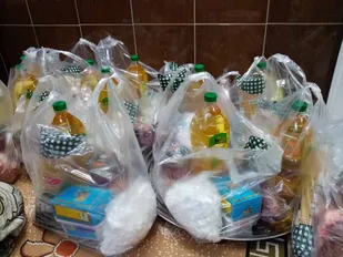 تهیه و توزیع ۱۵ بسته معیشتی و ۹۰ بسته گوشت قربانی در شاهرود و روستای مغان
