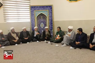 دیدار مدیر حوزه علمیه استان قزوین و هیئت همراه و دکتر فاطمه محمدبیگی با سردار رفیعی&zwnj;آتانی