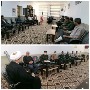 دیدار فرمانده ناحیه مقاومت ابرکوه و حوزه مقاومت بسیج عشایری شهید مطهری با امام جمعه