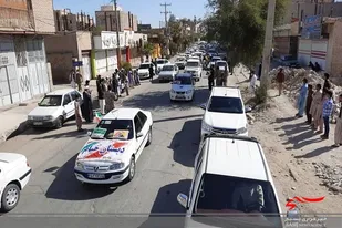راهپیمایی خودروئی ۲۲بهمن در ایرانشهر برگزارشد