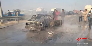 برخورد ۵۹ خودرو در تصادف زنجیره&zwnj;ای بهبهان- رامهرمز