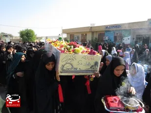 استقبال بی نظیر از شهید گمنام در مدرسه فرزانگان روستا پهلوانکشی