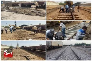 بازسازی و بهسازی بخشی از خطوط ایستگاه راه آهن اهواز