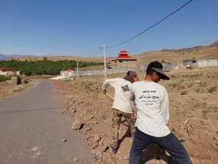 آبادگران بسیج سازندگی مشكل كم&zwnj;آبی روستای کاکوهستان الموت غربی را برطرف کردند