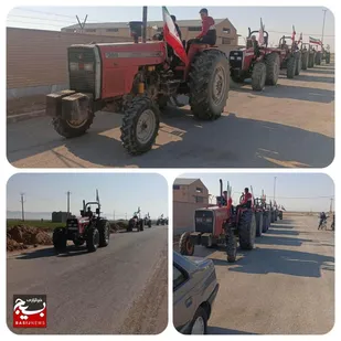 رژه تراکتور سواری کشاورزان بخش رغیوه از هفتکل برگزار شد