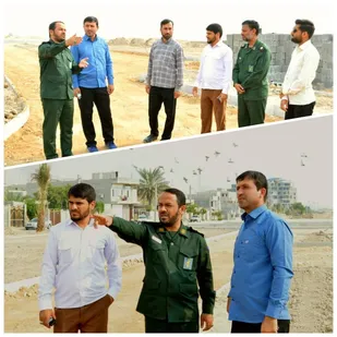 بازدید فرمانده سپاه شهرستان کنگان از محل تدفین شهدای خوشنام روستای شیرینو