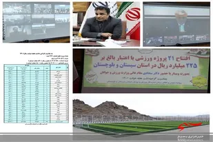 کسب رتبه سوم اداره کل ورزش و جوانان استان سیستان و بلوچستان در افتتاح پروژه های عمرانی