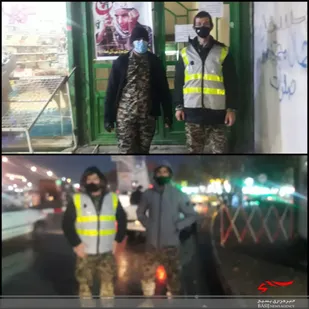 حضور بسیجیان آشخانه برای کنترل تردد در داخل شهر