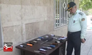 کشف ۳۰ قبضه سلاح سرد از مخلان امنيت در تفرجگاه هاي شهرستان البرز