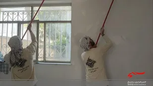 بازسازی خانه سرایداری مدرسه استثنایی فاطمه الزهرا(س) توسط جهادگران طرح کرامت کوی بهار