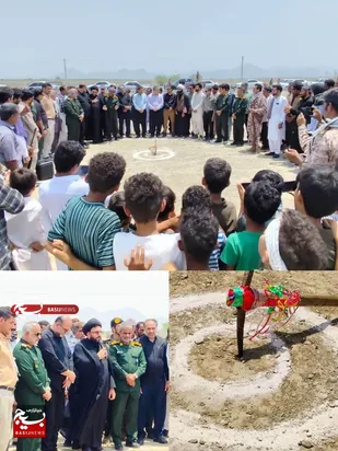 آئین کلنگ&zwnj;زنی ساخت یادمان شهید گمنام در روستای امام آباد منطقه توکهور و هشتبندی میناب