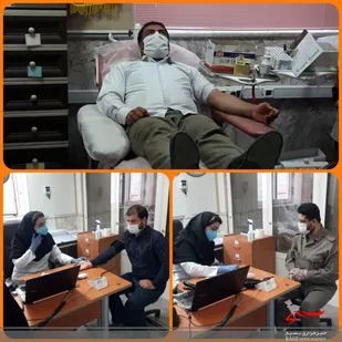 کمک مومنانه اهدای خون و پلاسما توسط کارکنان ناحیه مقاومت بسیج بجنورد
