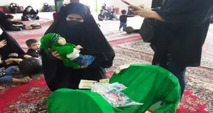 مراسم شیرخوارگان حسینی در پایگاه فاطمه الزهرا(س) رزن