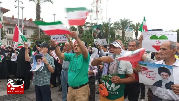 اجتماع مردم رشت در پی محکومیت تجاوز آمریکا