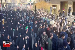 تشییع و تدفین پیکر مطهر شهید گمنام در دانشگاه فرهنگیان همدان