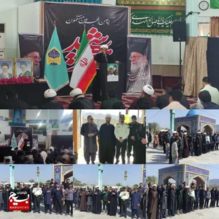 محکومیت شهادت رهبر معظم انقلاب اسلامی وجنایات رژیم غاصب صیهونیستی و آمریکای جنایتکار در نماز جمعه شهرستان نیکشهر