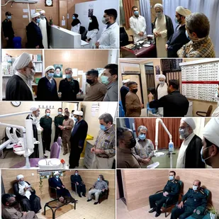 بازدید امام جمعه و جانشین فرمانده سپاه ناحیه صومعه&zwnj;سرا از درمانگاه هید حاج قاسم سلیمانی