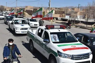 راهپیمایی خودرویی ۲۲ بهمن در بهاباد برگزار شد