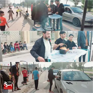 برپایی ایستگاه صلواتی به مناسبت نیمه شعبان توسط پایگاه مقاومت بسیج شهدای مهاجر