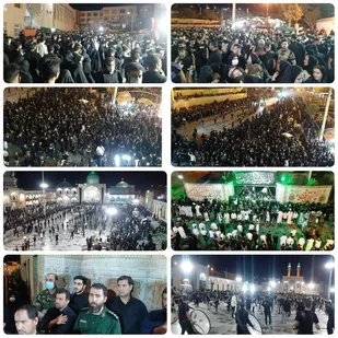 حضور پرشور عزاداران حسینی در شب عاشورا در صحن مطهر جعفربن موسی الکاظم(ع)