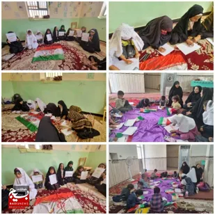 آشنایی کودکان با دفاع مقدس در قالب برگزاری ایستگاه نقاشی در هامون