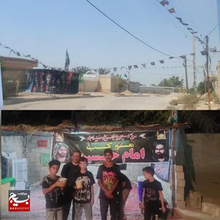 برپایی موکب امام حسین نوجوانان روستای ناصرآباد بندرهندیجان