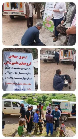 خدمت رسانی گروه های جهادی دامپزشکی در مناطق محروم اردل