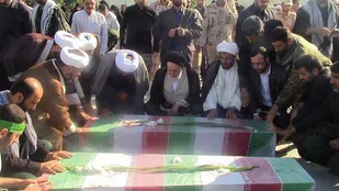 مراسم خاکسپاری 2 شهید گمنام شهرستان گمیشان