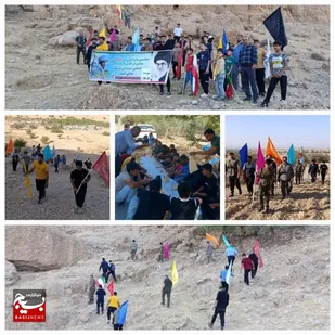 به مناسبت هفته دفاع مقدس برنامه کوهنوردی بسیجیان در گتوند برگزار شد